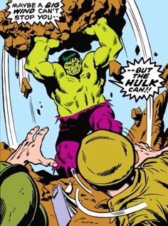 the incredible hulk is being attacked by two men