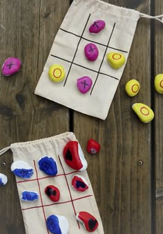 an image of a tic - tac - toe game made out of clay