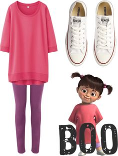 "Monster's Inc.: Boo" by sofiedi on Polyvore Great Halloween costume. Disney Bound Outfits Couples, Last Minute Kostüm, Costumes Faciles, Boo Costume, Meme Costume, Great Halloween Costumes, Halloween Coustumes, Disney Bounds, Diy Kostüm