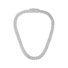 Experience the luminous style of this necklace adorned with shimmering diamonds. Sterling silver Round-cut diamonds adorn each link Total diamond weight is 5 carats 22 inches with box clasp Diamond Necklace Men, Mens Diamond Necklace, Men Necklaces, Necklace Men, Box Clasp, Accessories Jewelry Necklace, Round Cut Diamond, Jewelry Store, Men Necklace