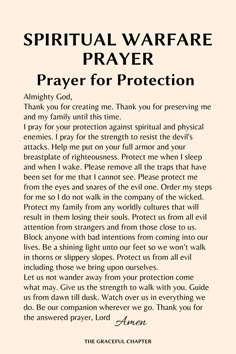 a prayer card with the words,'pray for protection '