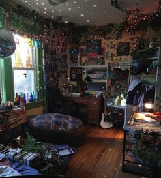 a living room filled with furniture and lots of clutter