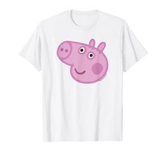 a white shirt with a pink pepo face on it