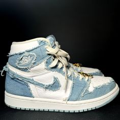 Size 9 Women's 100% Authentic Check Pictures For Condition Ships Within 24 Hours Of Purchase Delivered To Your Doorstep In 2-5 Business Days Jordan Retro High Og Denim, Air Jordan 1 Women, Blue Trainers, Nike Air Jordan 1 Retro, Jordan 1 High Og, Jordans Women, Air Jordan 1 Retro High Og, Air Jordan 1 Retro High, Womens Jordans