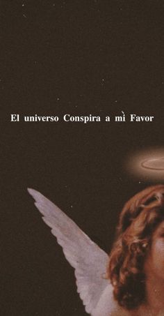 an angel with wings and halo in front of a black background that says, el universal compra mi favors