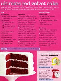 an advertisement for red velvet cake with instructions on how to make it in the microwave