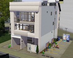 Mod The Sims - Tokyo Mashup: Small Townhouse Sims 4 Japanese Apartment, Japanese Apartment Exterior, Small Townhouse, Tokyo House, Korean Apartment, Sims 2 House, Japanese Apartment, Japanese Buildings, Asakusa Tokyo