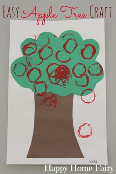 an easy apple tree craft for kids to make