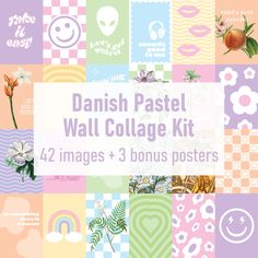 the danish pastel wall collage kit includes 12 images and 3 poster's