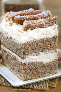 a piece of cake sitting on top of a white plate