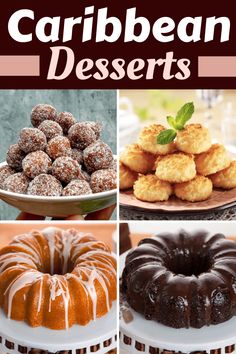 there are many different desserts on this page