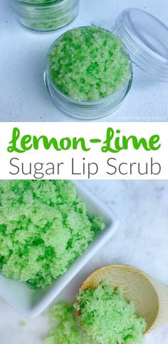 Lemon-Lime Sugar Lip Scrub #lemonlipscrubdiy #lemonlipbalmhomemade #footspascrub Homemade Scrubs, Shower Care, Candle Crafts, Homemade Goodies, Lip Balm Recipes