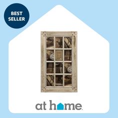 an image of a window with the words best seller at home on it's side