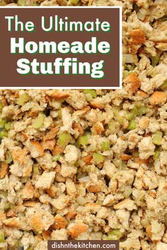 the ultimate homemade stuffing recipe with text overlay