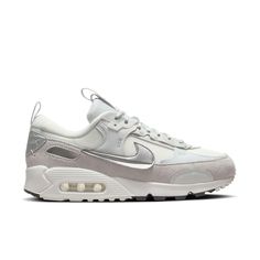 Nike Air Max 90 Futura "Pure Platinum/ Metallic Silver/Phantom Dust/Black" Women's Shoe Phantom Dust, Nike Air Max 90 Futura, Air Max 90 Futura, Cheer Shoes, Denim Shirt With Jeans, Wrestling Shoes, Jordan 8, Xmas List, Volleyball Shoes