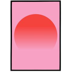 an orange and pink square with a black border around the center on a white background