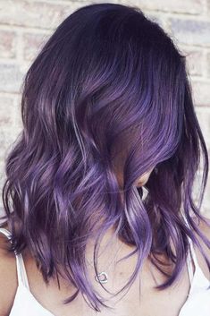 Purple Brunette, Purple And Black Hair, Purple Black Hair, Hair Color 2017, Black Hair Color, Pretty Hair Color