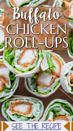 chicken roll ups with lettuce and sauce on top