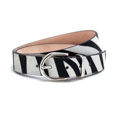 The Belmont Cowhide Belt is the ultimate little luxury, crafted from supple Italian cowhide print and centred around a polished silver buckle. A stunning blend of traditional craftsmanship and contemporary design, the Belmont is sure to elevate your everyday look and compliment your individual style. The perfect addition to every wardrobe. * 32mm wide with five holes * Italian Cowhide Print * Luxury Nubuck leather lining  * Hyde & Hare embossed interior * Silver buckle and loop * Signature prese Cowhide Accessories, Large Sheepskin Rug, Italian Hair, Cowhide Cushions, Cowhide Print, Cowhide Bag, Luxury Belts, Suspender Belt, Nubuck Leather