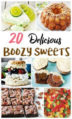 20 delicious boozy sweets with text overlay