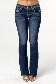 Shop our stylish Angel Ever After Bootcut Jeans for a bold look at MissMe.com! Browse jeans & more. Mid Rise Jeans Outfit, Dark High Waisted Jeans, Ariat Clothing, 2018 Instagram, Gucci Jeans, Wing Design, Dark Wash Bootcut Jeans, Low Waist Jeans, American Jeans