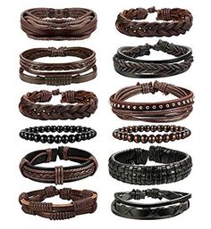 many different types of leather bracelets