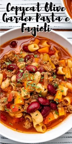 a white bowl filled with pasta and meat soup