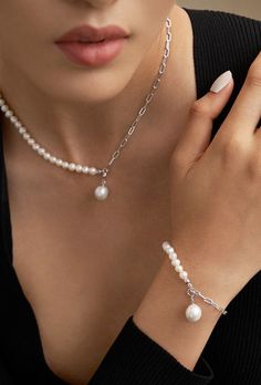 -`♡'- NIUNIU BY NIUNIU -`♡'- ∘  Product: Classic Half Pearl Half Chain Paperclip Necklace / Bracelet with Pearl Pendent ∘  Dimension: Necklace: Chain - Approx. 40.0cm+5.50cm, Pearl Pendent - 9.5~10mm ; Bracelet - Chain - Approx. 17.0cm+4cm, Pearl Pendent - 10~10.5mm / Pearl - Approx. 5~5.5mm  ∘  Material: High Quality Solid 925 Sterling Silver / Natural Pearl ∘  Finishes: 18K Gold-Plated ∘  Variation: Pearl Necklace / Pearl Bracelet / Why not both?  ∘  We produce Premium Quality Jewelry. All of Half Pearl Necklace, Paperclip Necklace, Trombone, Exquisite Jewelry, Bracelet Jewelry, Natural Pearls, Necklace Bracelet, Paper Clip, Pearl Bracelet