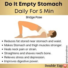 a poster with instructions to do it empty stomach daily for 5 minutes, including exercises