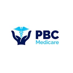 the logo for pbc medicare, which is designed to look like a hand holding