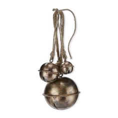 two metal balls hanging from a string