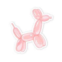 a pink balloon dog sticker on a white background