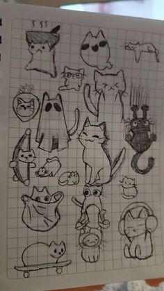 a sheet of paper with some drawings on it