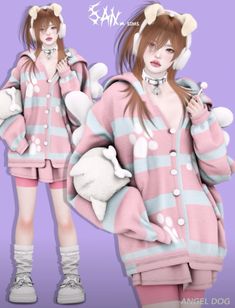 Yumi Kawaii, Angel Dog, Free Sims 4, Sims 4 Dresses, Sims 4 Characters, The Sims 4 Download