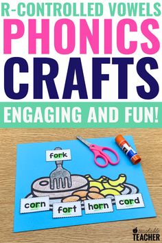 a poster with the words phonics crafts engaging and fun