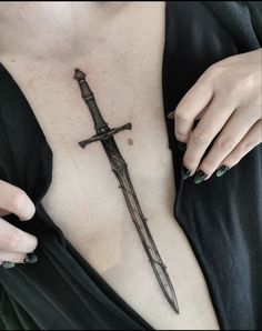 Astarion Tattoo Idea, Swords Sternum Tattoo, Dagger Sternum Tattoo, Astarion Back Tattoo, Baldurs Gate Tattoo, Swords Spine Tattoo, Astarion Tattoo, Dagger Spine Tattoo, Broadsword Tattoo