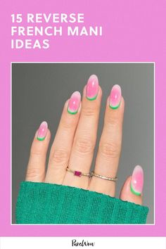 Reverse French nails are the latest trend sweeping the internet and I did some digging on why you should try it out. Here are 15 nail ideas to take to the salon or some inspo to recreate it right at home. Reverse French Nails, Reverse French, Mani Ideas, Dewy Skin, Minimalist Nails, Latest Trend, Nail Paint