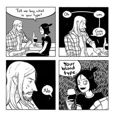 a comic strip with two people talking to each other and one person holding a beer