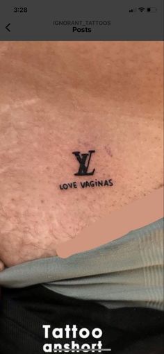 the back of a person's stomach with a tattoo on it that says love virginias