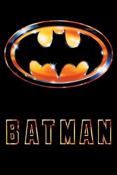 the batman logo on a black background with red and yellow lights in the shape of a bat