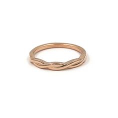 Rose Gold RingWedding Band Rose Gold BandTwist ring by SkyFine Heirloom 14k Gold Band Ring, 14k Gold Stackable Rings With Decorative Band For Wedding, Rose Gold 14k Decorative Wedding Band, 14k Gold Rings With Decorative Band For Marriage, 14k Gold Wedding Bands With Open Band, 14k Gold Wedding Bands With Open Band Design, Rose Gold Promise Ring With Decorative Band, Rose Gold Rings With Decorative Band, Adjustable 14k Gold Band Rings