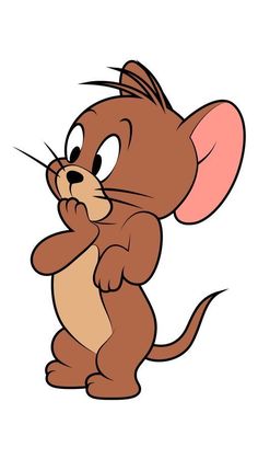 a cartoon mouse sitting on its hind legs