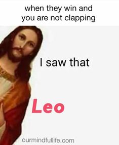 jesus with the words leo on it and an image of him holding his hands together