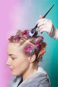 Hair Dye Techniques, Pinwheel Hair Color, Hair Color Placement, Diy Hair Dye, Tie Dye Hair, Opal Hair, Diy Hair Color, Top Knots, Creative Hair Color