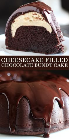 chocolate cake filled with peanut butter and chocolate bundt cake