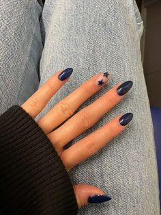 Hoco Nails, Navy Nails, Navy Blue Nails, Simple Gel Nails, Funky Nails, Short Acrylic Nails, Cute Acrylic Nails, Blue Nails