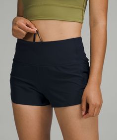 Make it a long one. The Speed Up collection features a lightweight waistband and easy-access pockets so you can focus on your run-not your gear. Designed for Run. Secure back pocket. Connected gel pockets on the waistband gives you flexible storage options. Continuous drawcord. Built-in liner offers extra coverage. 'Wash with like colours', 'Machine wash cold', 'Do not bleach', 'Tumble dry low', 'Do not iron', 'Do not dry clean', 'Imported'. Lightweight, Swift Fabric. Inner back upper panel: 80% Shorts Lululemon, Gym Shorts, High Rise Shorts, Bottoms Shorts, Nice Shorts, Personal Shopping, Running Shorts, Speed Up, Christmas List