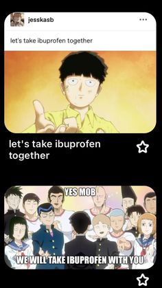 two screens with anime characters and the caption that says, let's take liuroffen together