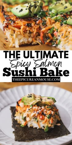 Sushi Bake Bowl, Sweet Egg Sushi, Healthy Summer Dinner Recipes Gluten Free, Healthy Salmon Sushi Bake, Crispy Salmon Sushi Bowl, Salmon Bowl With Seaweed, Salmon Seaweed Bites, Salmon Dinner Recipes For Two, Japanese Food Recipes Sushi