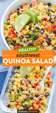 healthy southwest quinoa salad in a bowl